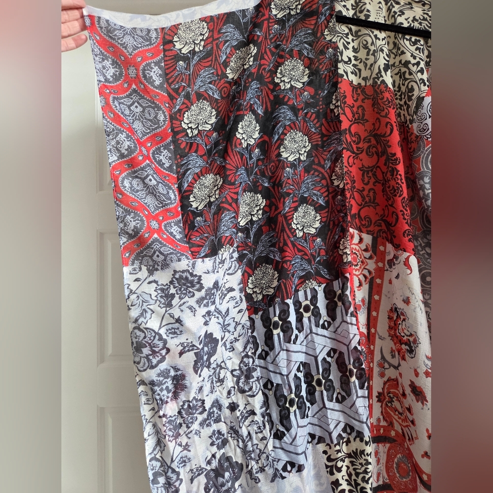 Black and Red Boho Womens Lightweight Kimono - Picture 4 of 12